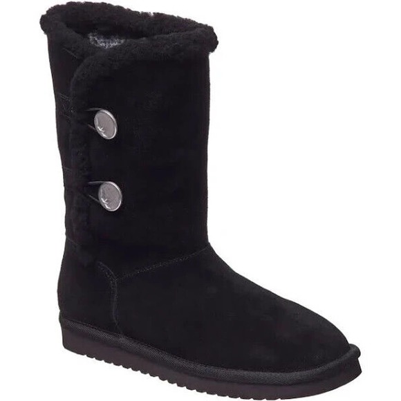 Koolaburra By Ugg Kinslei Black Suede Winter Snow Mid Calf Boot 1096443 … - Picture 1 of 11